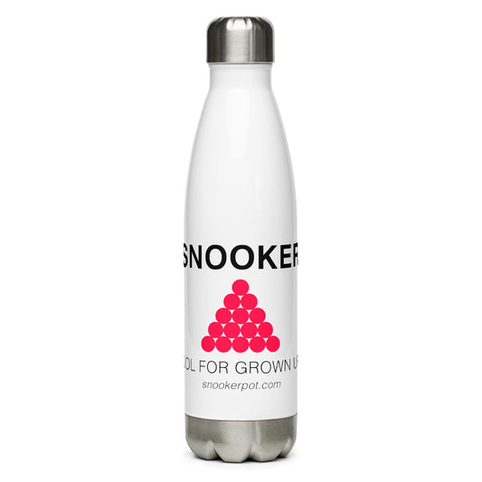 Snooker "Pool for Grown Ups" - White stainless steel water bottle